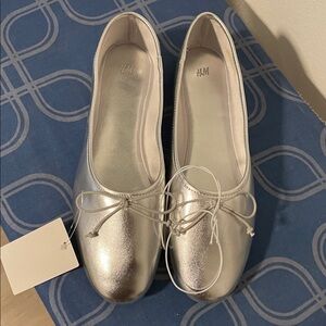 H&M Shiny Silver Ballet Flats